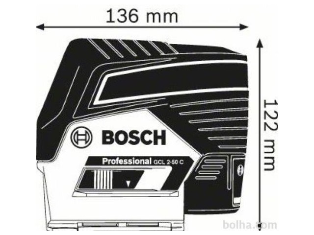 Kombinirani laser Bosch GCL 2-50 C + BT150, 635 – 650 nm, 0,6 kg, 0601066G02