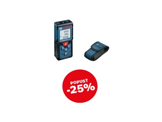 Laserski merilnik razadlj GLM 40 Bosch, Merilno območje: 0,15 – 40,00 m, 0.09 kg, 0601072900