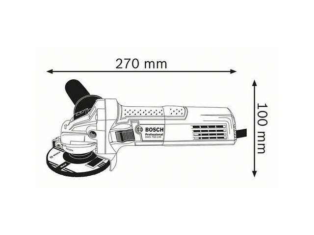 Kotni brusilnik Bosch GWS 750, 750W, 115mm, 11.000 min-1, 1,8 kg, 0601394000