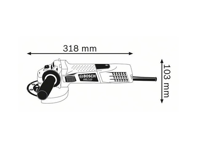 Kotni brusilnik Bosch GWS 7-115, 720W, 115mm, 1.9kg,  0601388106