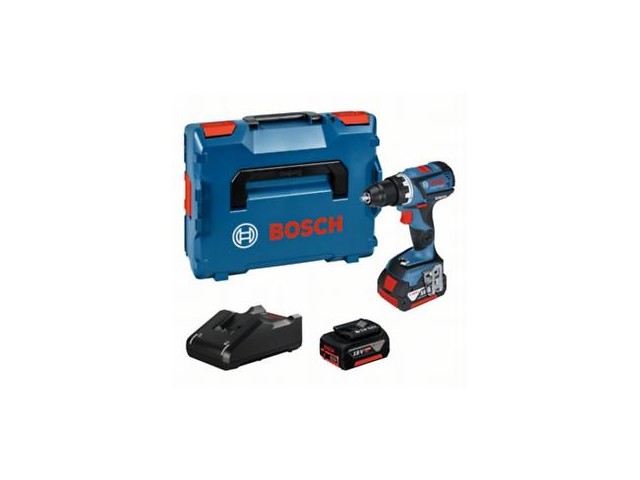 Akum.vrtalnik vijačnik Bosch GSR 18V-60C,L-Boxx,2xGBA 18V 5,0 Ah+GAL18V-40,10 mm, 06019G110D