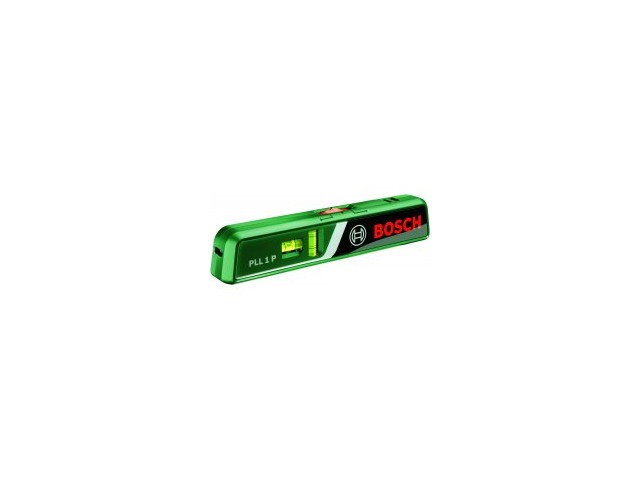 Laserska vodna tehtnica Bosch PLL 1 STR, 2 x1,5V LR03 (AAA), ± 0,5 mm/m, 1/4, 0,14 kg, 0603663300