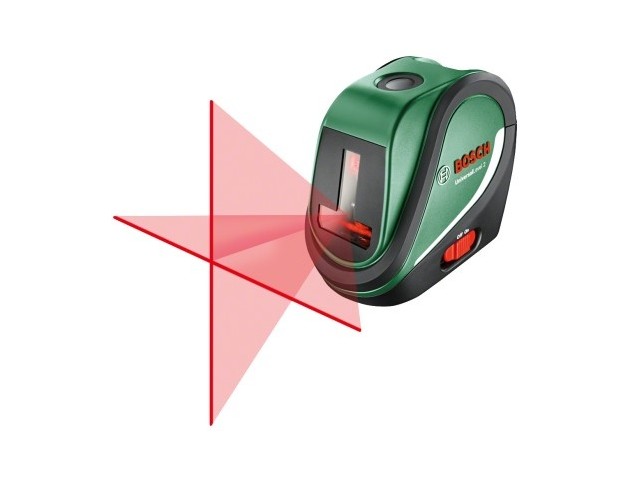 Samonivelirni križni laser Bosch UniversalLevel 2, 3x 1,5-V-LR6 (AA), ±4°, ± 0,5mm/m, 0.46kg, 0603663800