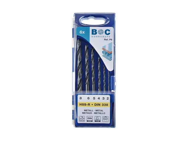 3-delni set spiralnih svedrov Bohrcraft HSS DIN 338 valjani Tip N v plastični škatli, 11001430006