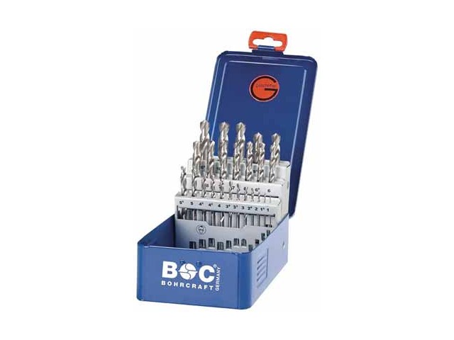 24-delni set spiralnih svedrov Bohrcraft DIN 388 HSS-G brušeni, Dimenzije: 1.0-10.5x0.5 mm+3.3mm, 11201410024