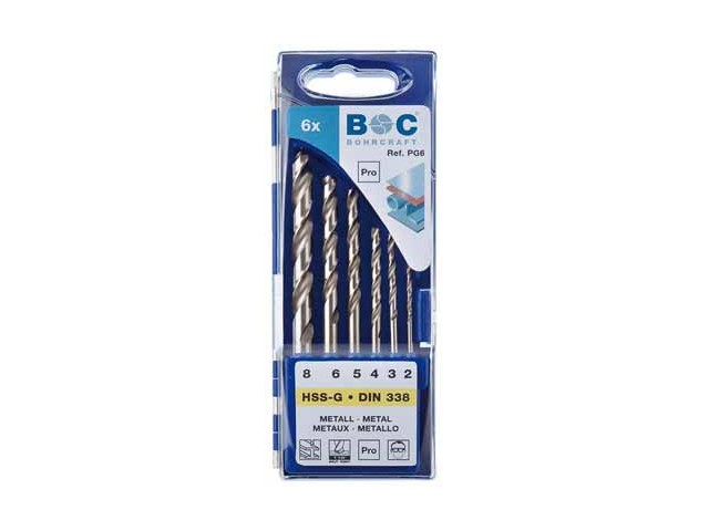 6-delni set spiralnih svedrov Bohrcraft DIN 388 HSS-G brušeni, Dimenzije: 2.0-8.0x1.0mm, 11201430006