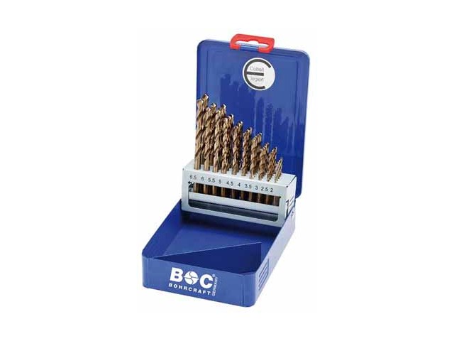 36-delni set spiralnih svedrov Bohrcraft DIN 338 HSS-E (Co 5) kobaltno legiran, 11401310036