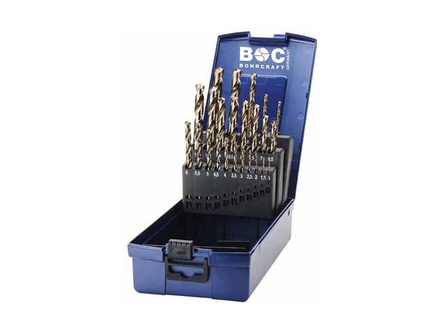 24-delni set spiralnih svedrov Bohrcraft DIN 338 HSS-E (Co 5) kobaltno legiran, 11401330024