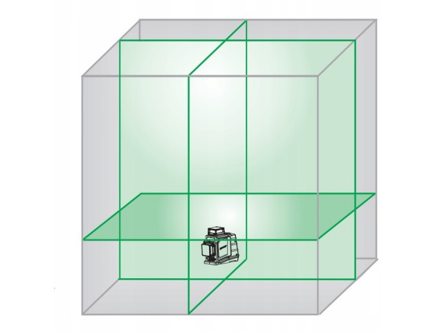 Križno linijski laser Proline 3D-zelen, 360°, 0.2mm/m, 15169