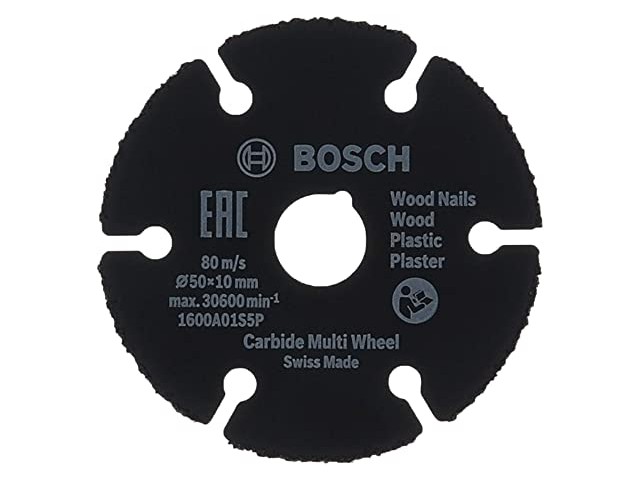 Rezalna plošča Bosch Carbide Multi Wheel, 50x10mm, 1600A01S5X