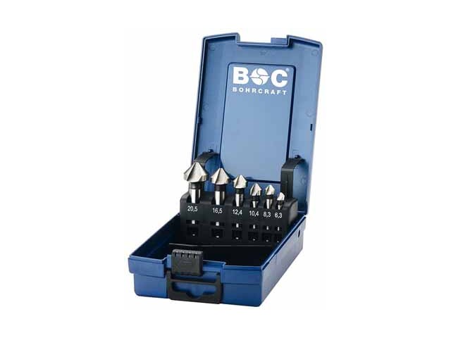 6-delni set grezil Bohrcraft DIN 335 Tip C 90° HSS v ABS škatli, 17001330006
