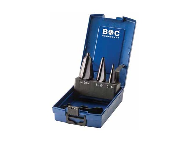 3-delni set svedrov za pločevino Bohrcraft HSS-TiALN v ABS škatli 3-kom Vel. 1, 17421330003