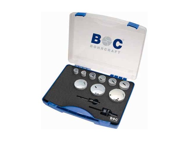11-delni set Bi-metal kronskih žag HSS-E (Co 8) Bohrcraft, Dimenzije: 19-22-29-35-38-44-51-57-64mm, 19011330009