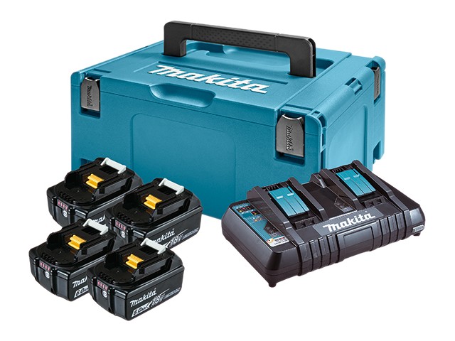 LXT Power set Makita v kovčku Makpac, Tip3,BL1860Bx4,DC18RD, 18V, 6,0Ah, 198091-4