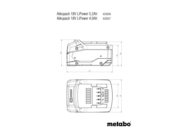 Akumulatorska baterija Metabo Li-Power 18 V - 5,2 Ah, 321001490