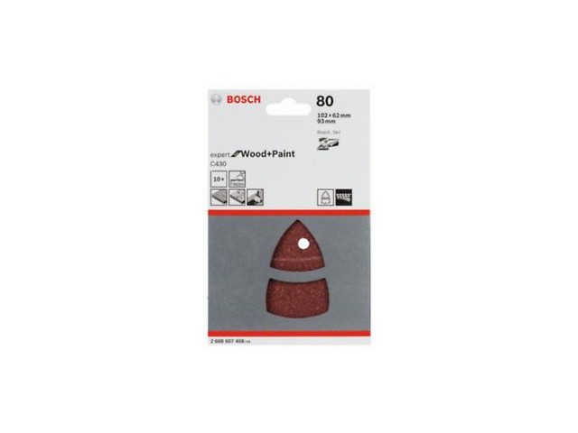 10-delni komplet brusilnih listov Bosch C430, 93 mm, 80, 2608607408