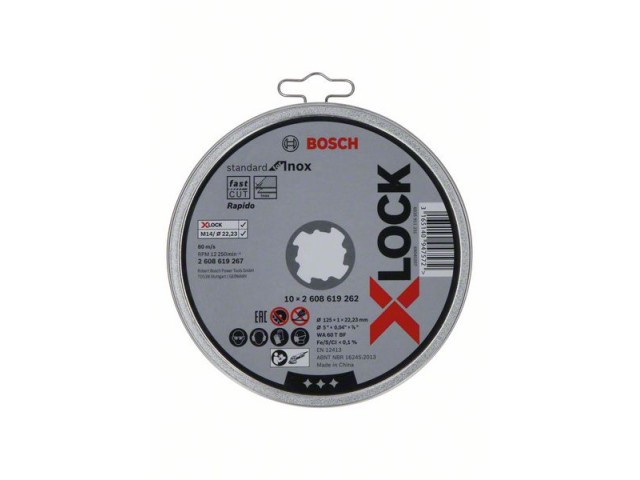 X-LOCK Bosch Bosch Standard for Inox, ravna, Pakiranje: 10kosov, Dimenzije:  10x125x1x22,23mm, 2608619267