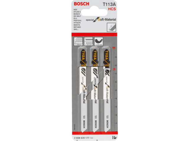 Listi za vbodne žage - Special for Soft Material, Bosch T 113 A, 2608635177