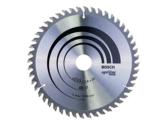 List krožne žage, Bosch Optiline Wood, Dimenzije: 210x30x2,8 mm, Zob: 48, 2608640623
