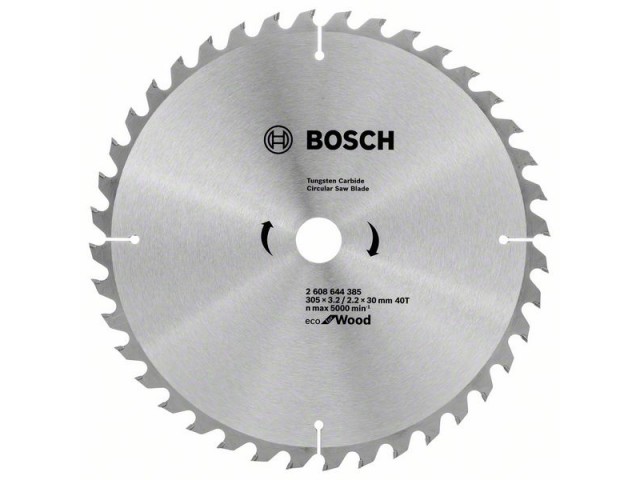 Žagin list za krožno žago Bosch eco for Wood, Dimenzije: 305x3,2/2,2x30mm, 40 Zob, 2608644385