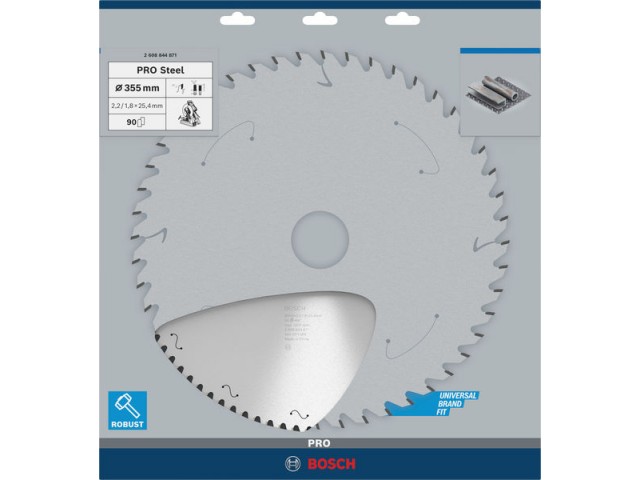 List za krožno žago PRO Steel, 355 x 2,2 x 25,4 mm, T90, 2608844871