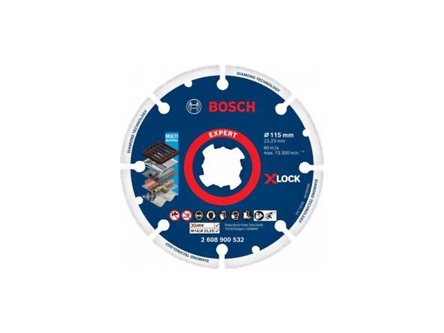 Diamantna Metal Wheel plošča Bosch XLock, Expert Multi Material, 115mm, 22,23mm, 2608900532