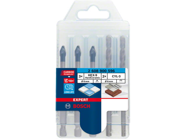 6-delni mešani komplet svedrov Bosch EXPERT HardCeramic HEX-9, 2608900596