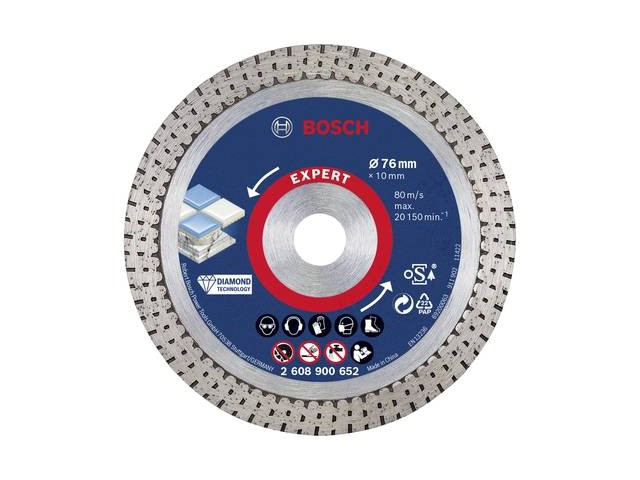 EXPERT HardCeramic diamantna rezalna plošča 76 mm, 76 x 76 x 1,5 x 10 mm, 2608900652