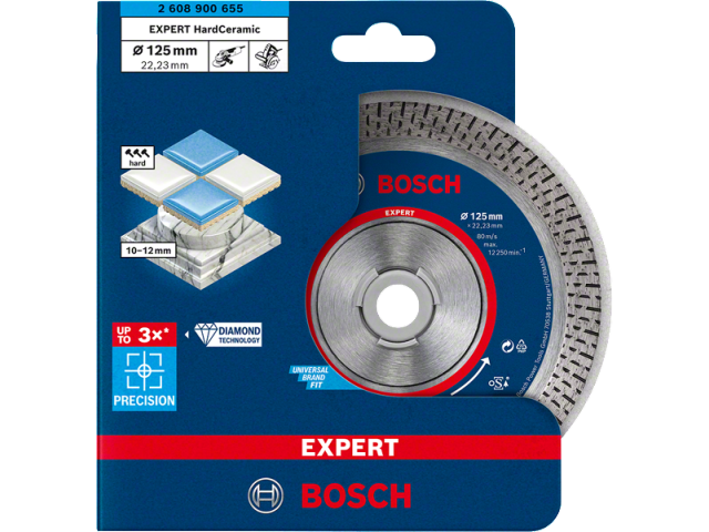 Diamantna rezalna plošča Bosch Standard for Ceramic, Dimenzije: 125x22.23x1.4x10mm, 2608900655