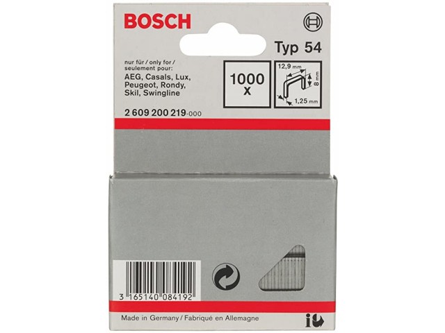 Ploščata žična sponka Bosch tipa 54, Dimenzije: 12,9x1,25x8mm, 2609200219