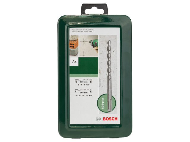 7-delni set udarnih svedrov Bosch, SDS plus, 2609255543