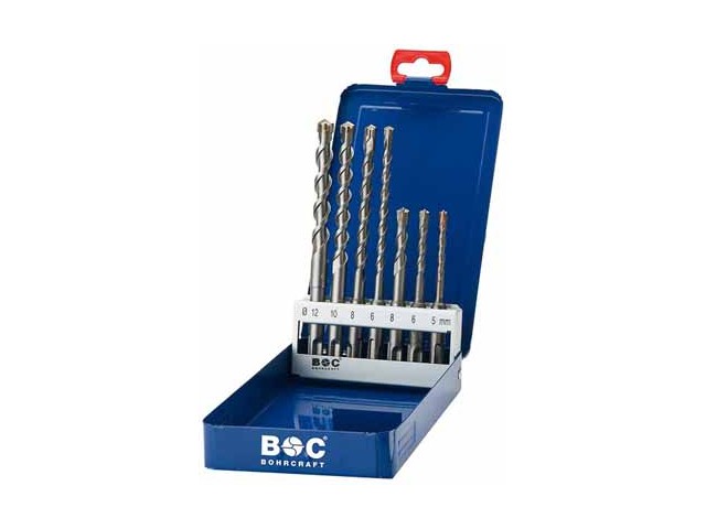 7-delni set udarnih vrtalnih svedrov Bohrcraft SDS-plus 4-X z štirimi karbidnimi rezili, 26151410007