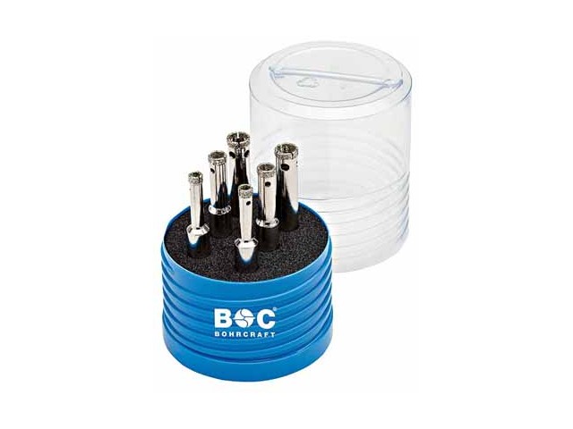 Set Diamantnih kronskih svedrov Bohrcraft BASIC z okroglim vpetjem (SW 9,5), Dimenzije: 6/8/10mm2X, 27031430006