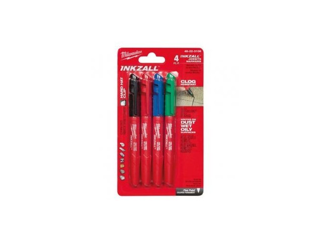 Set 4 barvnih pisal Inkzall s klasično konico Milwaukee, 48223106