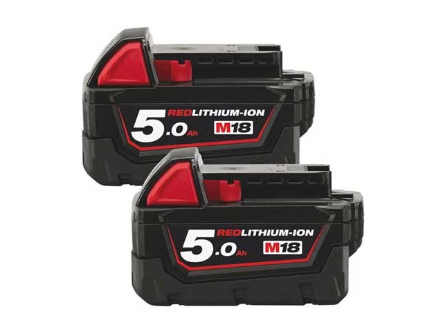 Akumulatorski set baterija Milwaukee M18 B502, Li-Ion, 2x Aku: 18V, 5,0 Ah, 4932000000