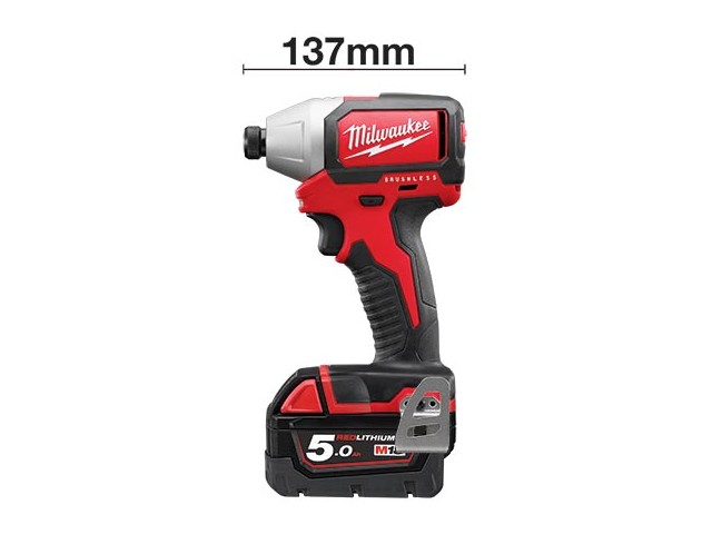 Akumulatorski udarni vijačnik Milwaukee M18 BLID-502C, Li-Ion 2x Aku.: 5,0 Ah, 4933448457