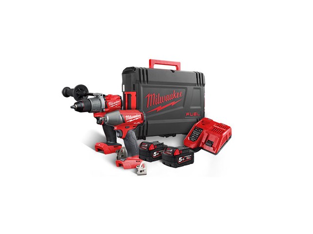 Akumulatorski set Milwaukee M18 FPP2C2-502X (M18 FPD2, FIWF12), Li-Ion 2x Aku.: 5,0 Ah, 4933464270