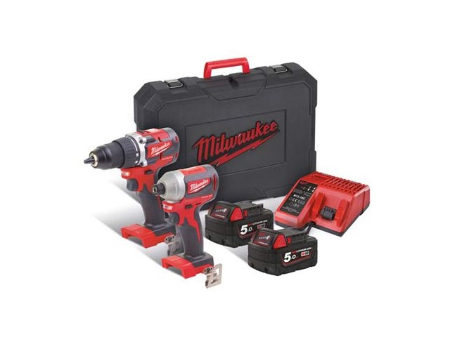 Akumulatorski set Milwaukee M18 CBLPP2B-502C (M18 CBLDD, CBLID), Li-Ion 2x Aku.: 5,0 Ah, 4933464718