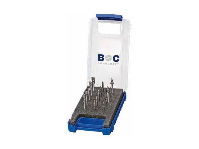 15-delni set miniaturnih karbidnih roto rezkarjev Bohrcraft, 3mm vpetje, Dimenzije: 1x3,0+6,0 mm, 59001330015