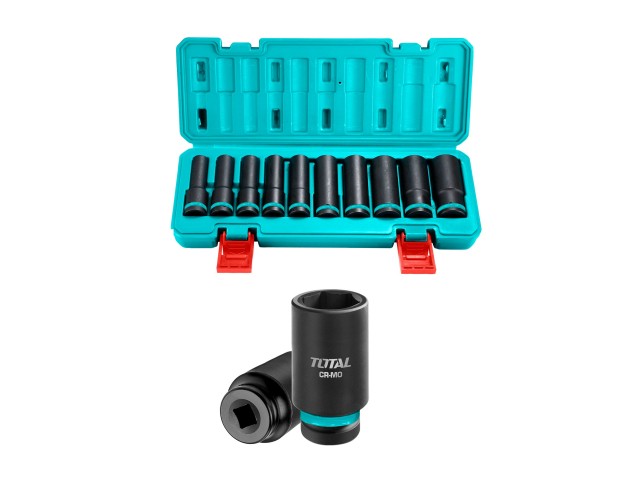 10-delni set 1/2” nastavkov Total za udarni ključ / INDUSTRIAL, THKISD12102L