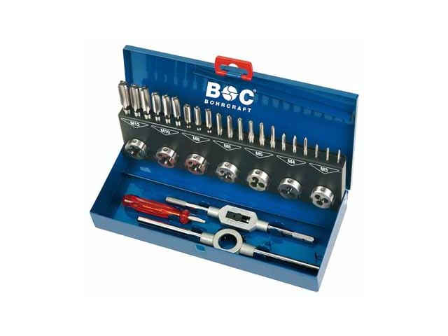 25-delni set za vrezovanje navojev z čeljustmi Bohrcraft, Dimenzije: 25x9mm, 60001410025