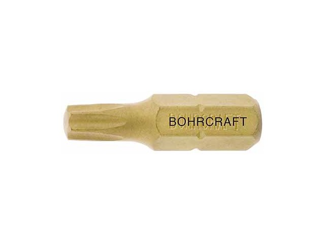 1/4 vijačni nastavek Bohrcraft Torx-TiN, Dimenzije: 10x25mm, 61411501025