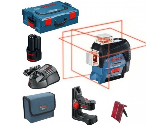 Linijski laser Bosch GLL 3-80 C + LR7, BM1, 12V/2.0Ah, L-Boxx