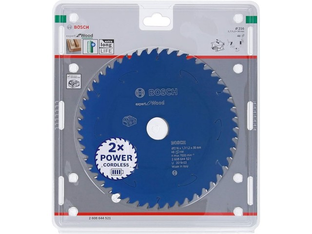 List za akumulatorsko krožno žago Bosch Expert for Wood, Dimenzije: 216x30x1.7/1.2x48T, 2608644521