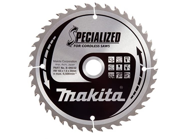 TCT Specialized žagin list Makita, Dimenzije: 165x1,6x20mm, Zob: 40, B-32954