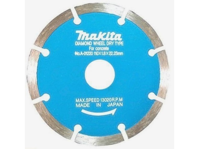 Segmentna diamantna plošča suho rezeanje Makita, Dimenzije: 110x1.8x22.23mm, A-01220