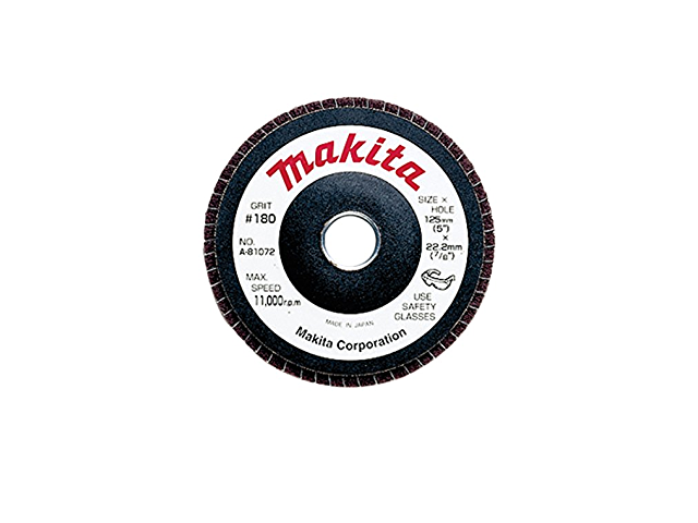 Brusilna plošča Makita, iz vlaken za končno obdelavo, Dimenzije: 125x22x12mm, Zrnatost: 180, A-81072