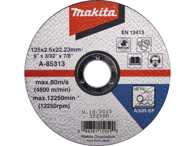 Rezalna plošča Makita, Dimenzije: 125x3x22,23mm, Zrnatost: 30, D-18574