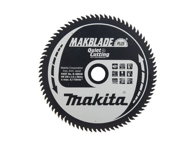 TCT MAKBlade Plus žagin list Makita, Dimenzije: 200x2,6x30mm, Zob: 64, B-08822