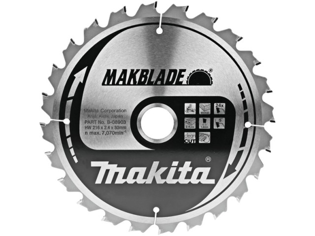 TCT MAKBlade žagin list Makita, Dimenzije: 216x2,4x30mm, Zob: 24, B-32714